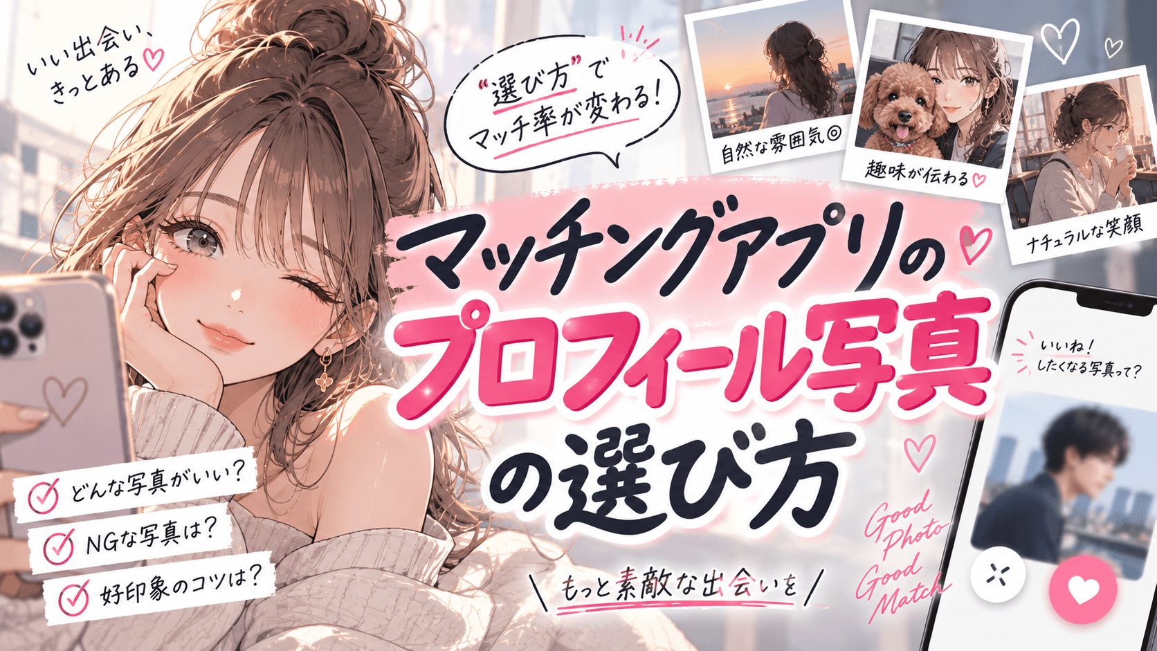 マッチングアプリのプロフィール写真の選び方